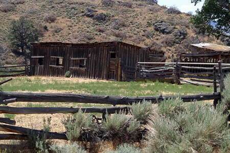 Century old Central Nevada ranch buildings and fencing - sustainable beef coop